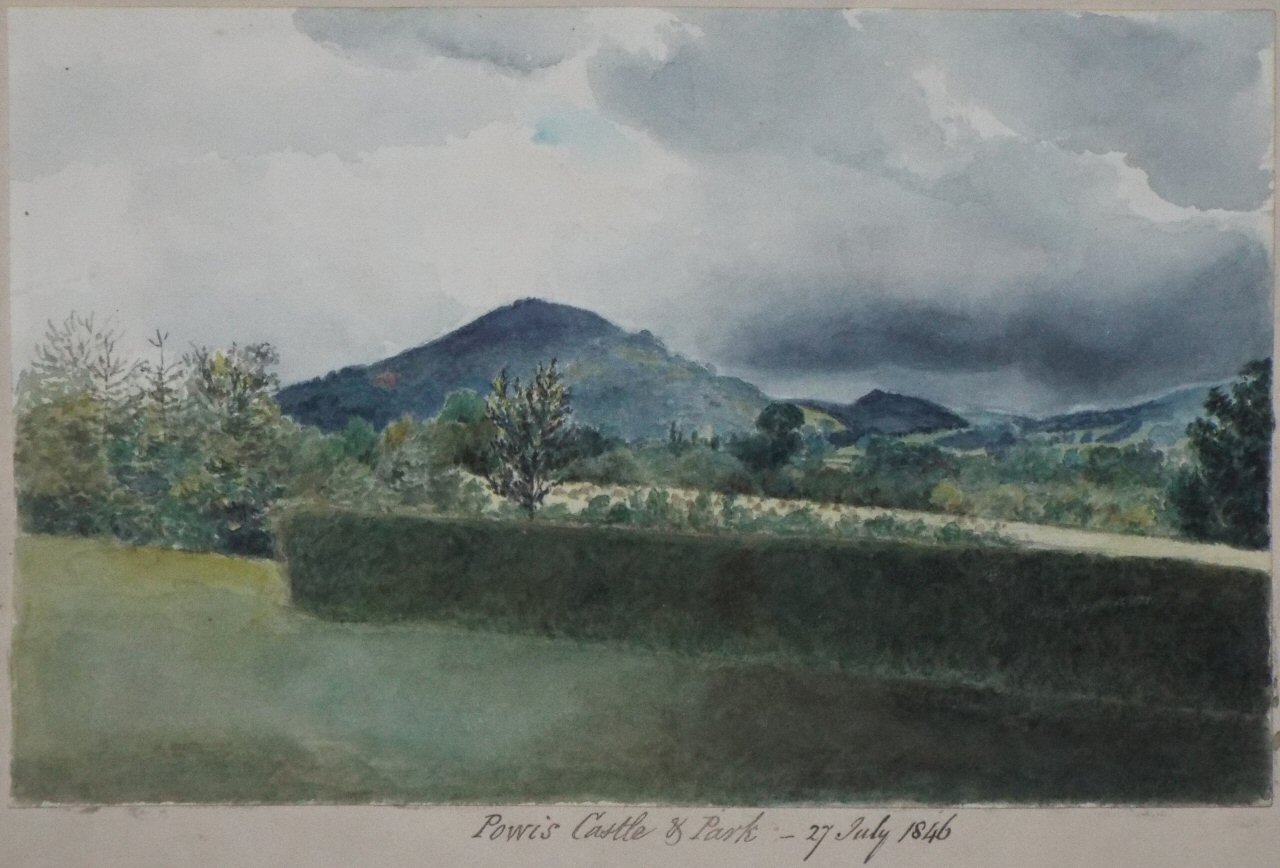 Watercolour - Powis Castle & Park - 27 July 1846